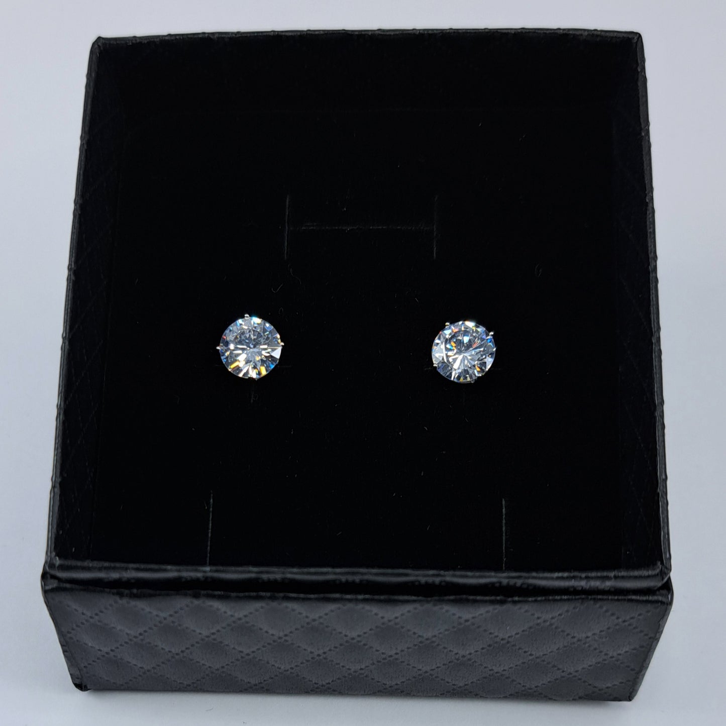 5mm Crystal Sterling Silver Earrings