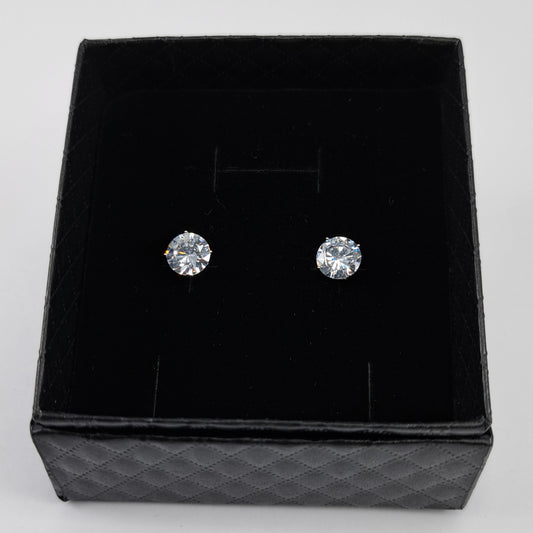 5mm Crystal Sterling Silver Earrings