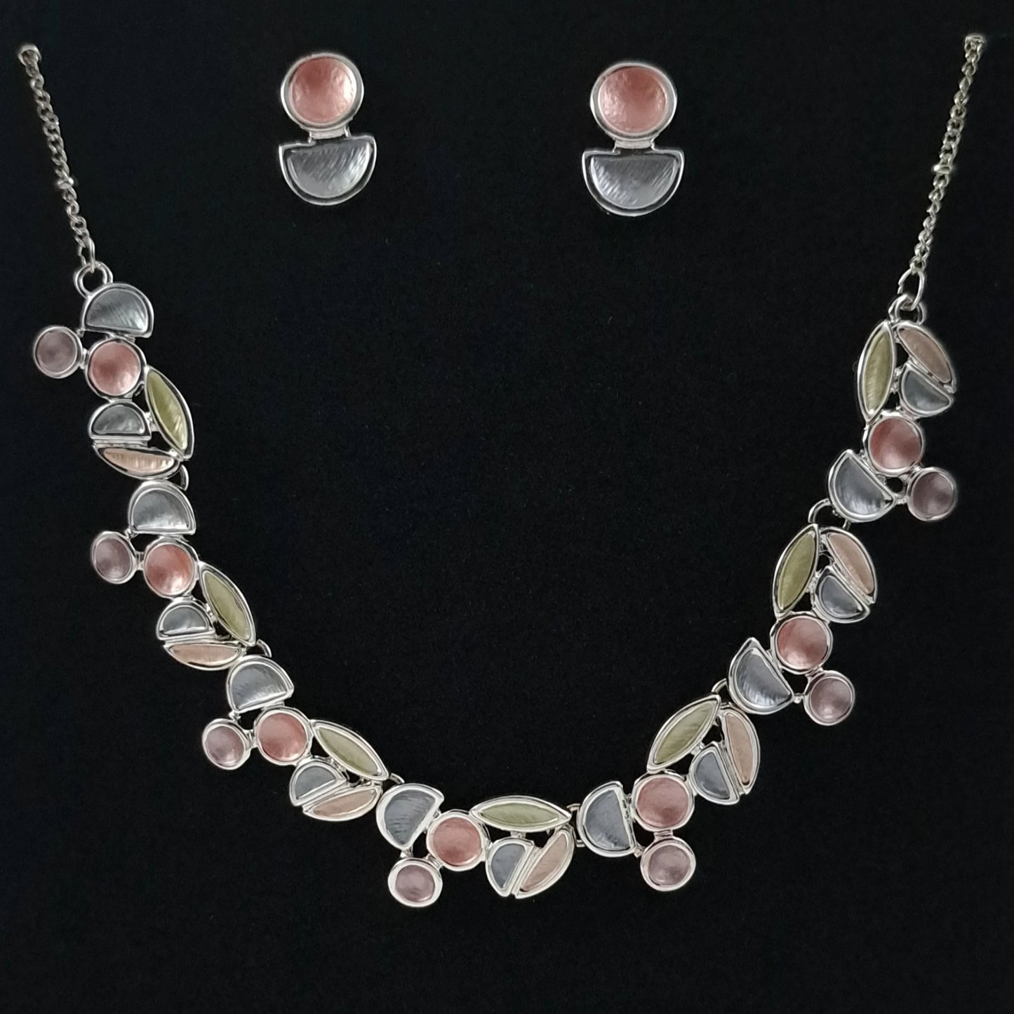 Beautiful multi coloured necklace and earrings set