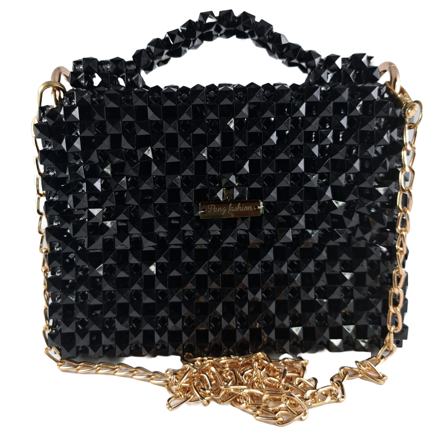 Black beaded handbag