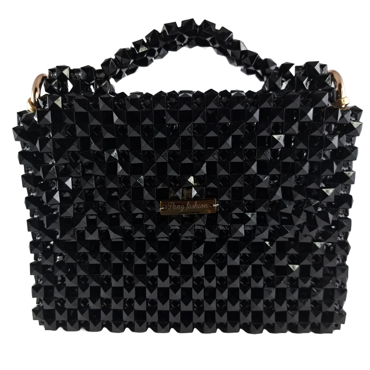 Black beaded handbag