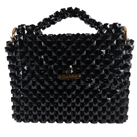 Black beaded handbag