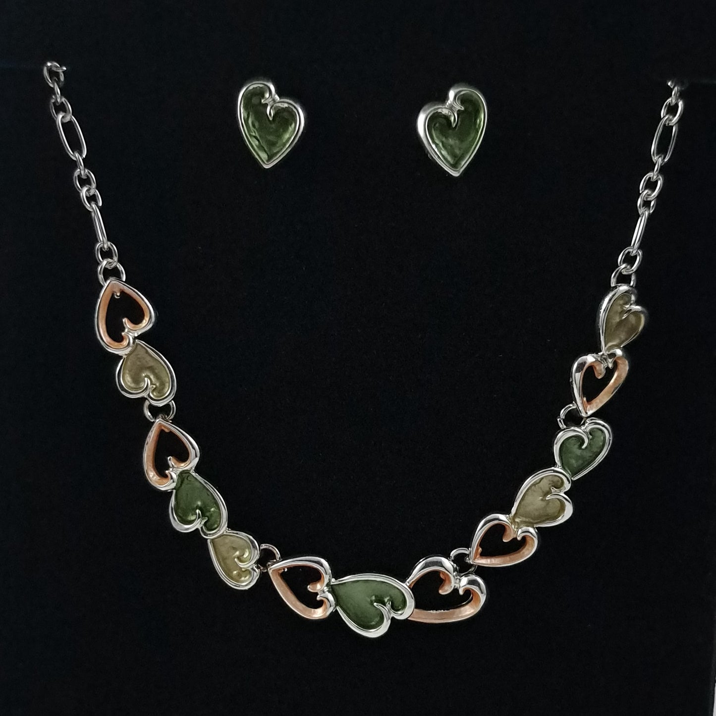 Heart shape necklace and earrings set