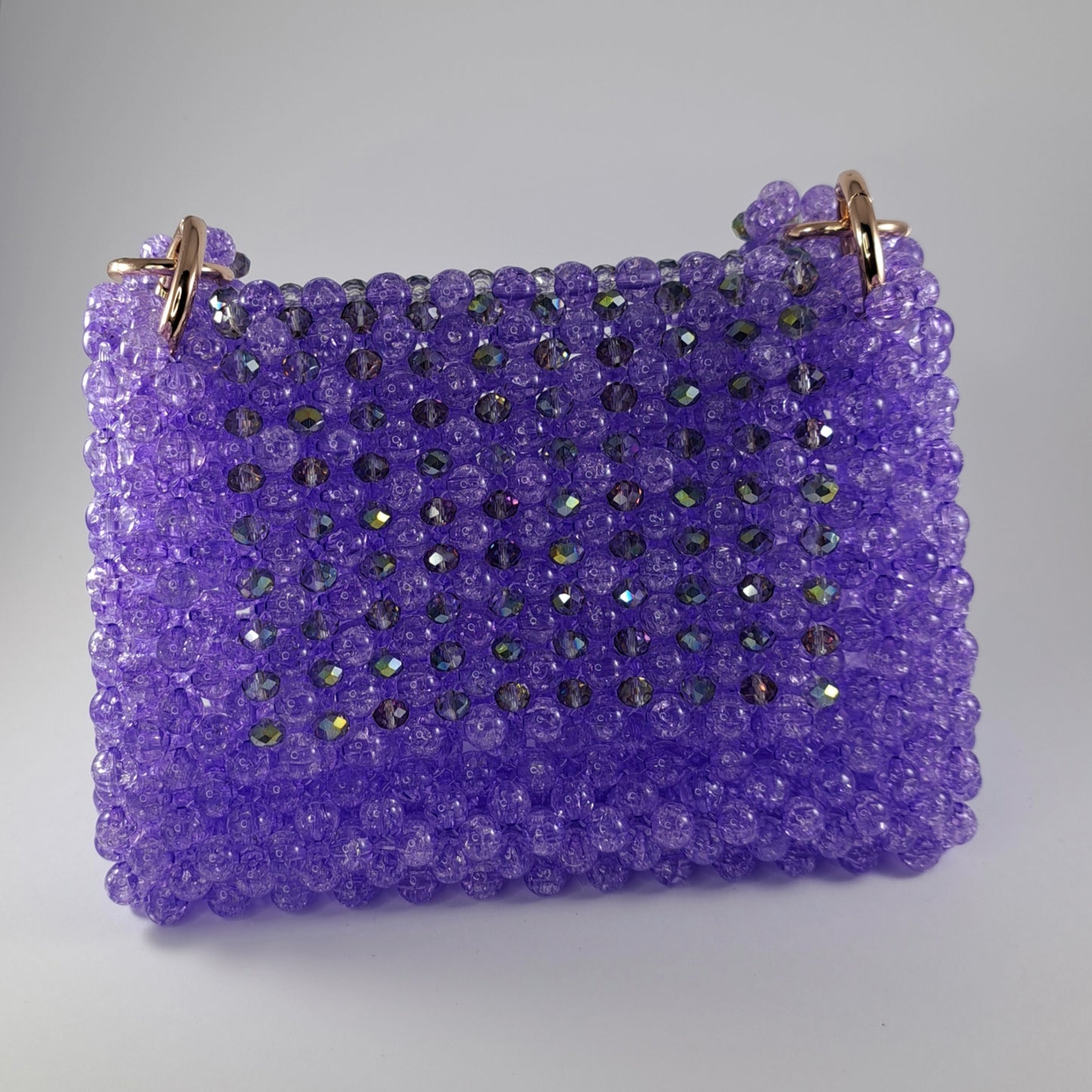 Lilac Crackle Bead Bag