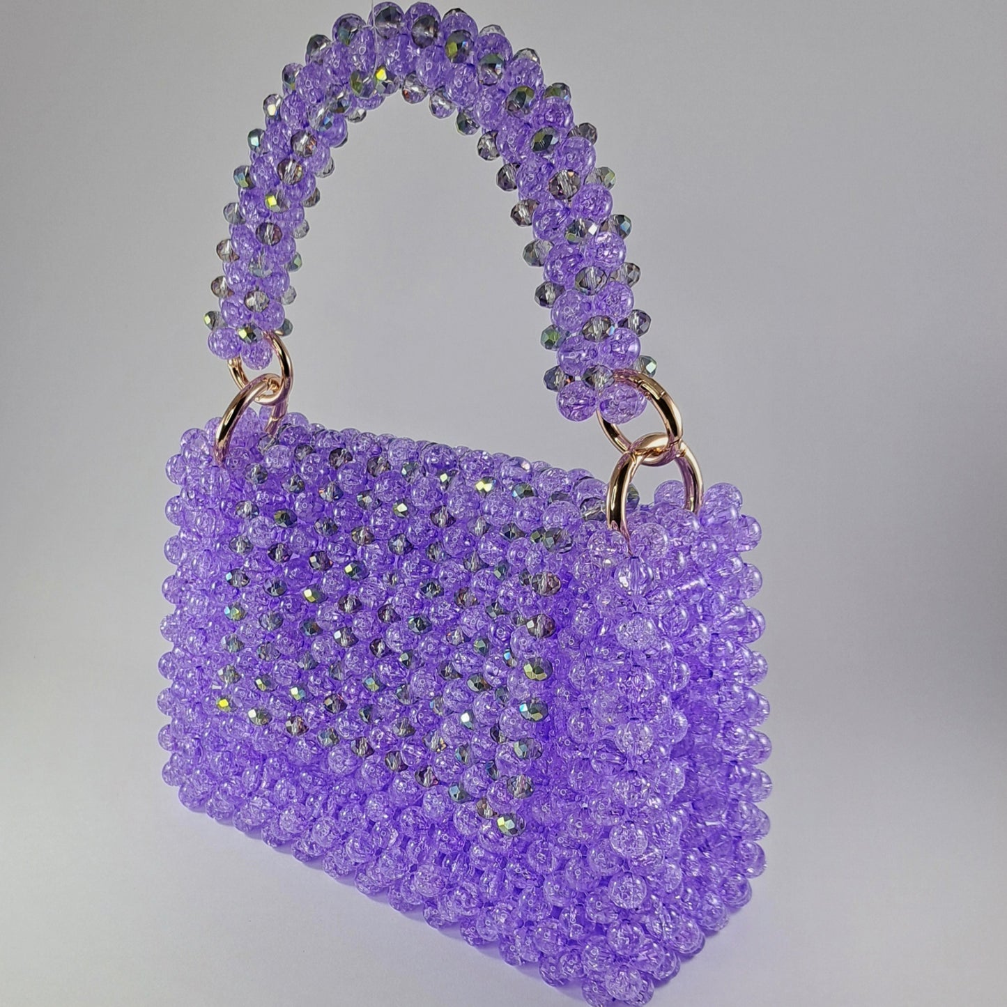 Lilac Crackle Bead Bag