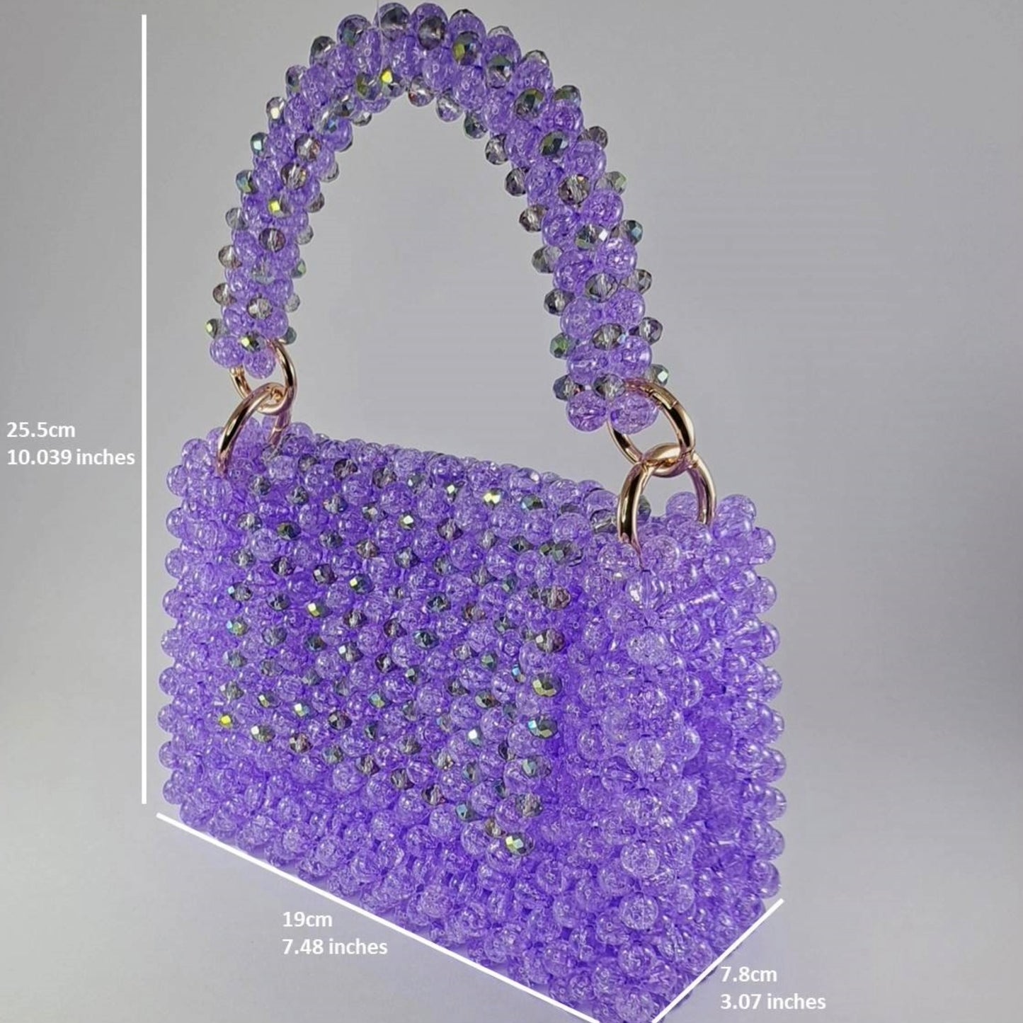 Lilac Crackle Bead Bag