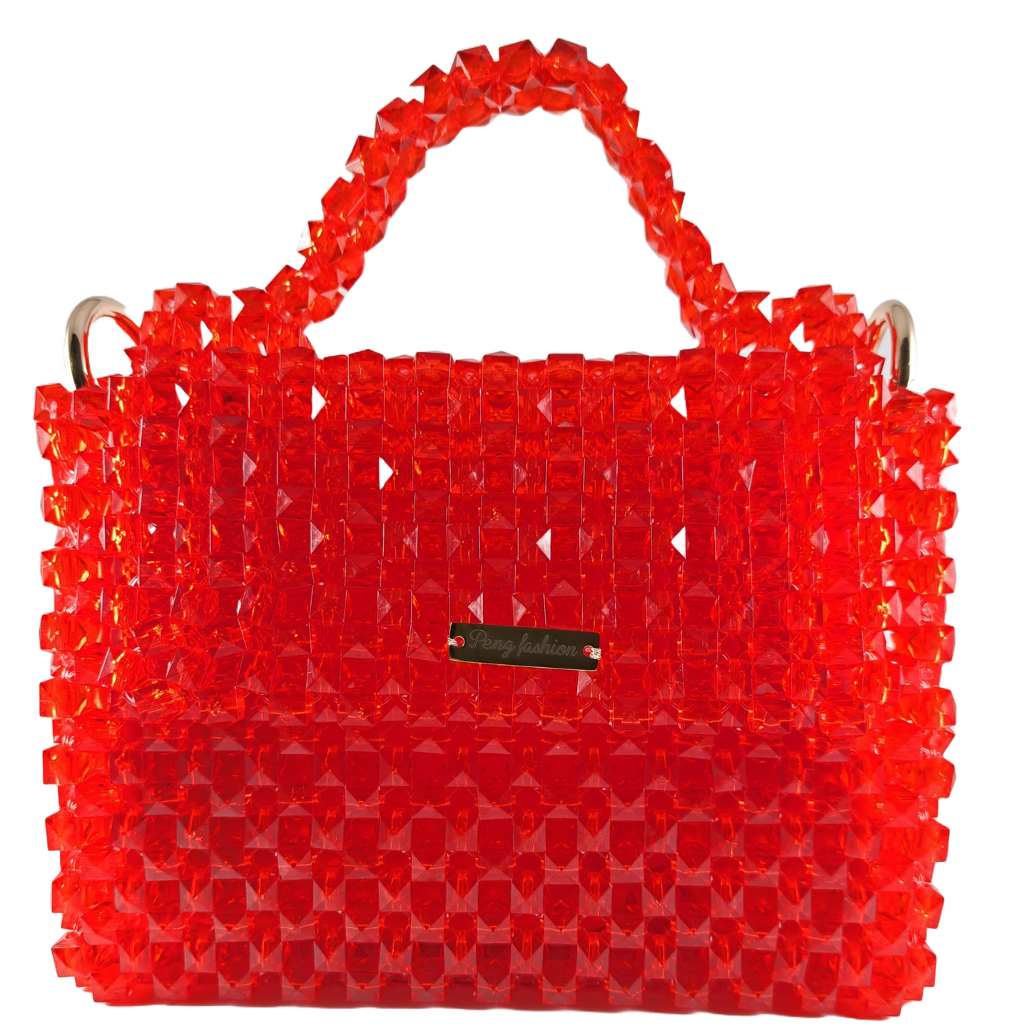 Red beaded handbag