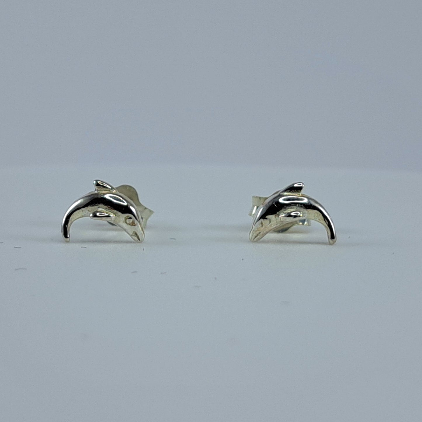 Sterling Silver Dolphin Stud Earrings