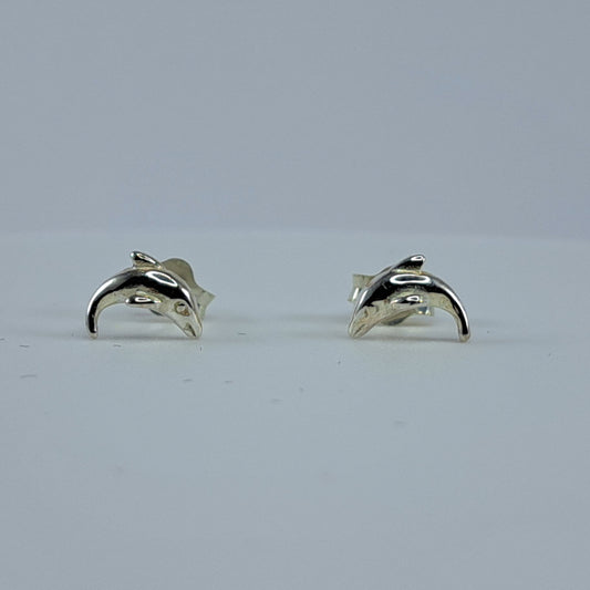 Sterling Silver Dolphin Stud Earrings