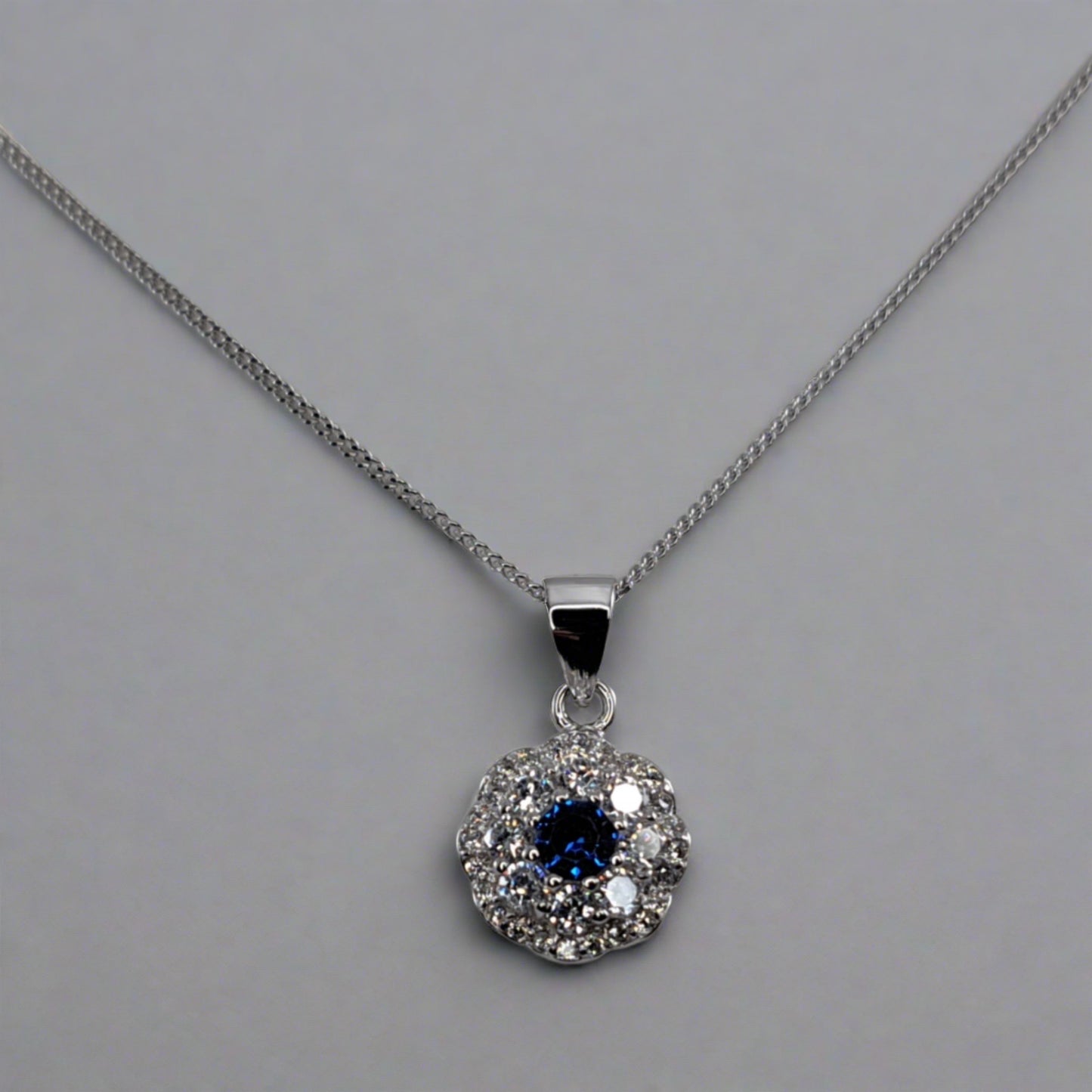 Sterling Silver Sapphire Necklace