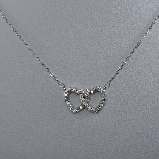 Sterling Silver Twin Heart Necklace